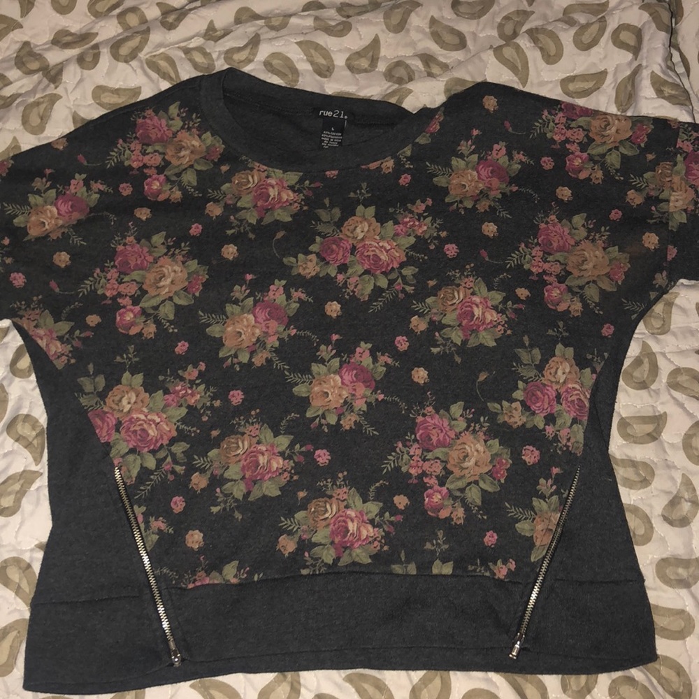 Floral/ gray long sleeve